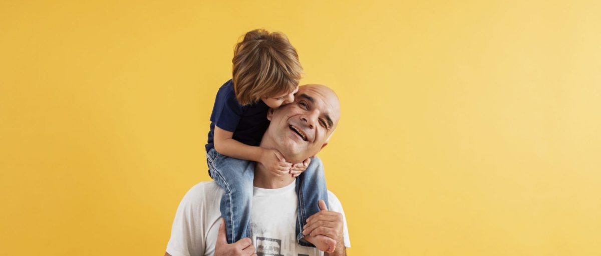A man and his son.