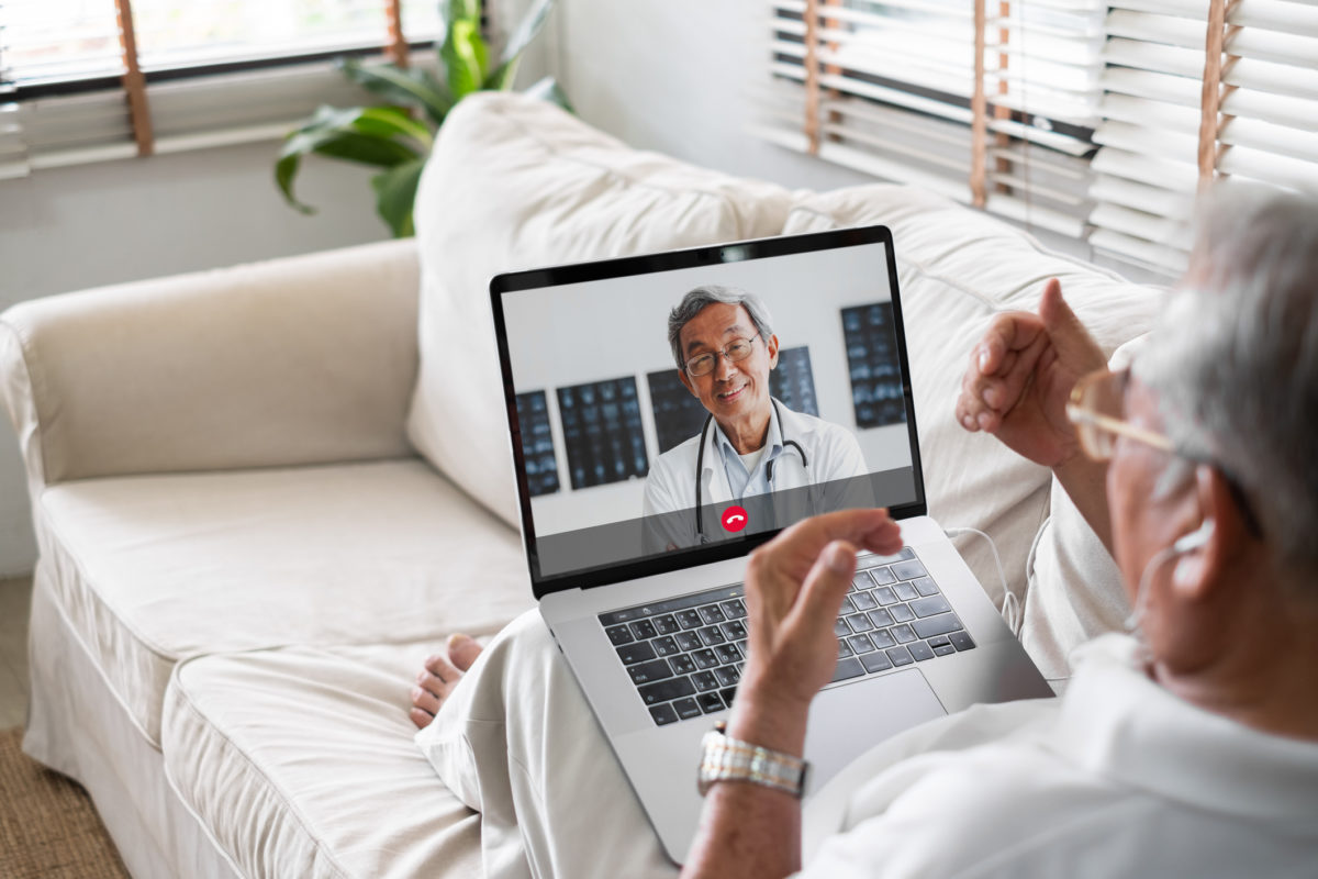 A doctor's appointment online.
